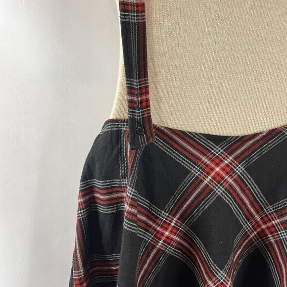 Hot Topic Womens Plaid Skirtall Size 2X Black Red Academia School Girl Mini - Picture 3 of 9